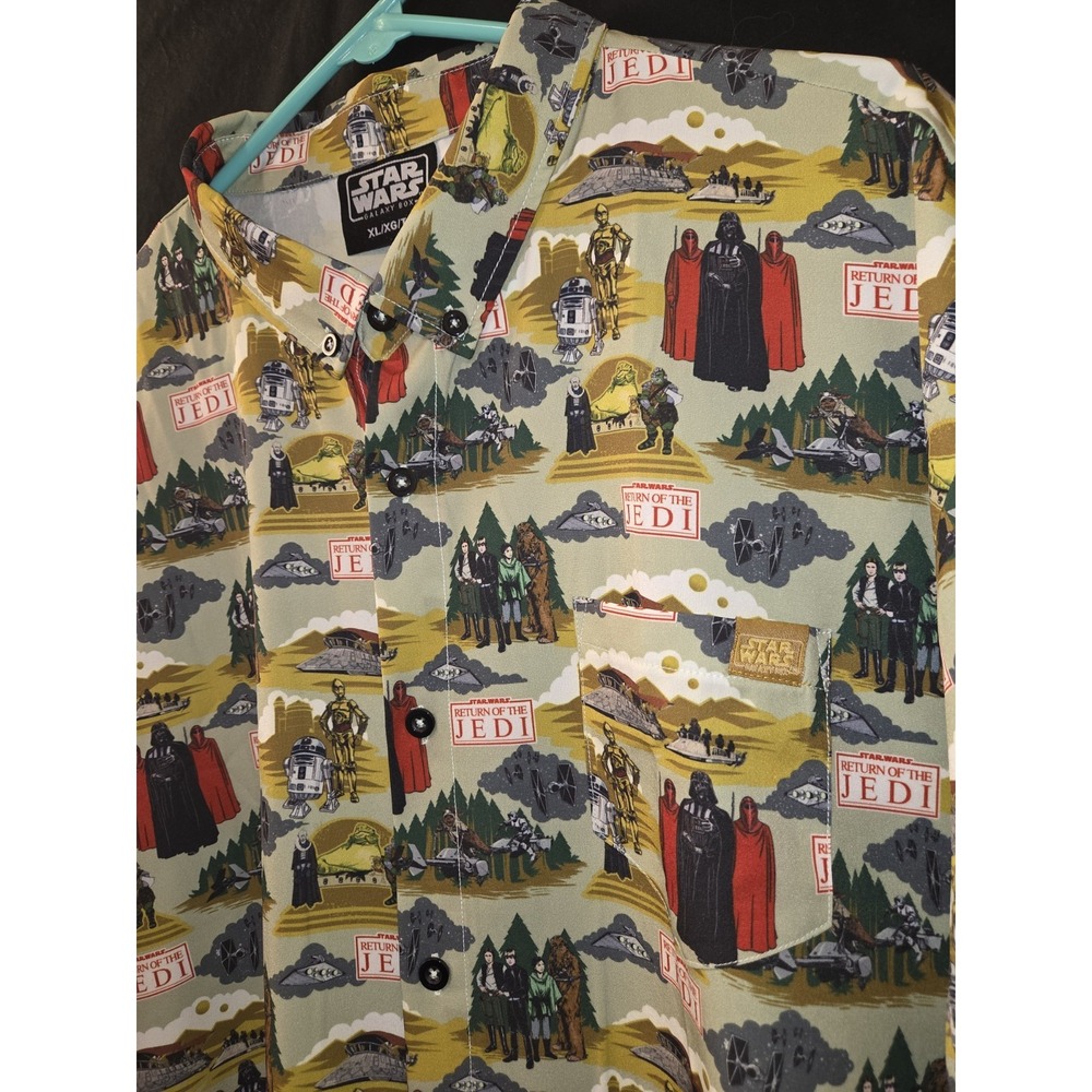 Star Wars‎ Galaxy Box Return Of The Jedi Button-Up Darth Vader Han Solo Mens XL
